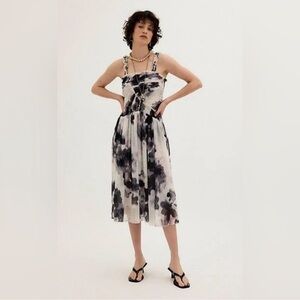 Free People Tessa Smocked Midi Dress NWOT Size XS